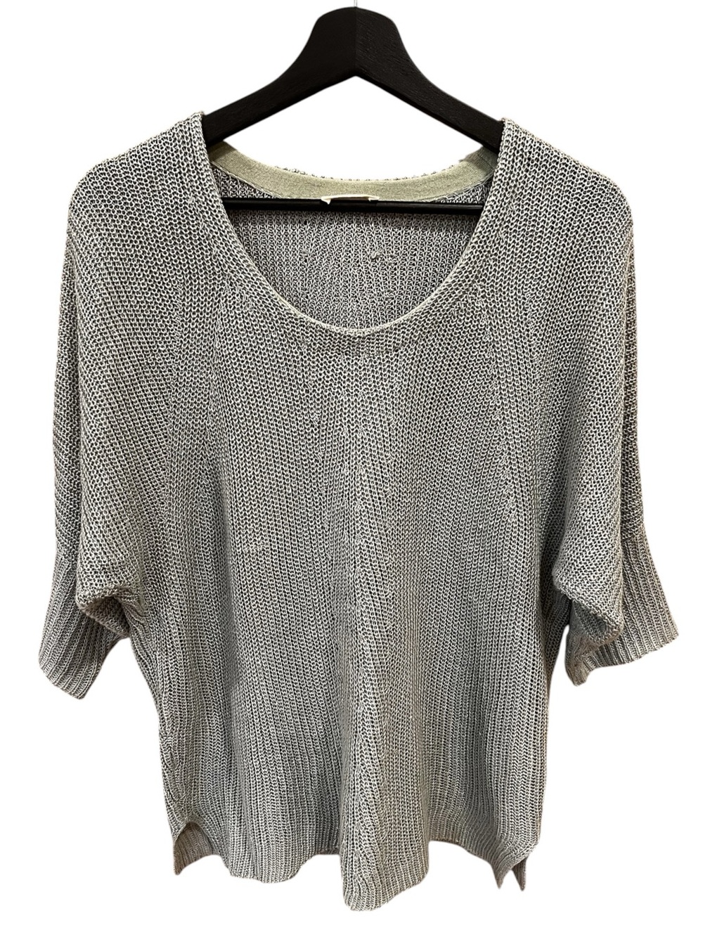 Poetry Linen Dolman Sleeve Knit Top Ice Blue Size 8/10 Beach Casual Minimalist